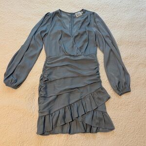 Hello Molly Slate Blue Long Sleeve Dress